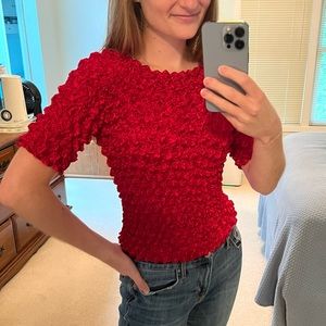 Short sleeve popcorn top